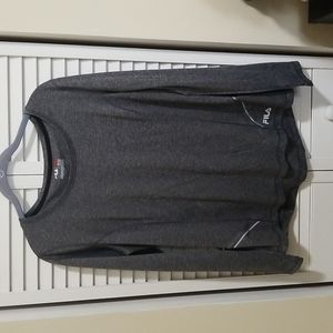 Long sleeve Fila workout shirt with reflective strips